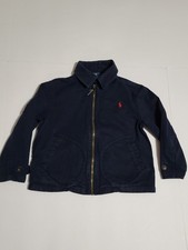 11 POLO RALPH LAUREN Harrington Jacket Kids Size 4T Full Zip Navy Blue