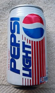 VINTAGE 1980's MEXICAN PEPSI LIGHT 1 CALORIE SODA POP CAN - DENTS SEE PICTURES