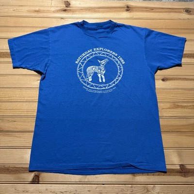 Vintage 1988 Saturday Explorers Beloit College Museum Graphic T-Shirt - Large