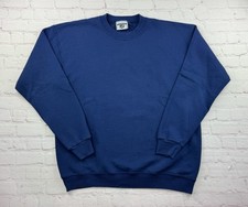 Vintage Lee Blank Blue Sweatshirt Mens Large Heavyweight Crewneck USA 90s