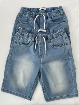 NEU Name It Jungen Kurze Jeanshose Sweatdenim Shorts Blau Gr. 146