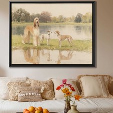 Watercolor Painting Dog Afghan Hound Canvas Art Whippet Wall Decor Pet Artwork