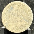 1854 Seated Liberty Quarter 25C Silver Coin