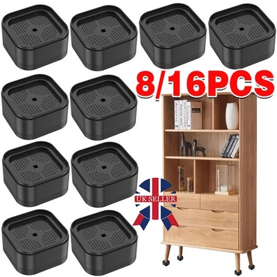 8/16Pcs Furniture Risers Stackable Table Risers Non Slip Sofe Bed Raising Block