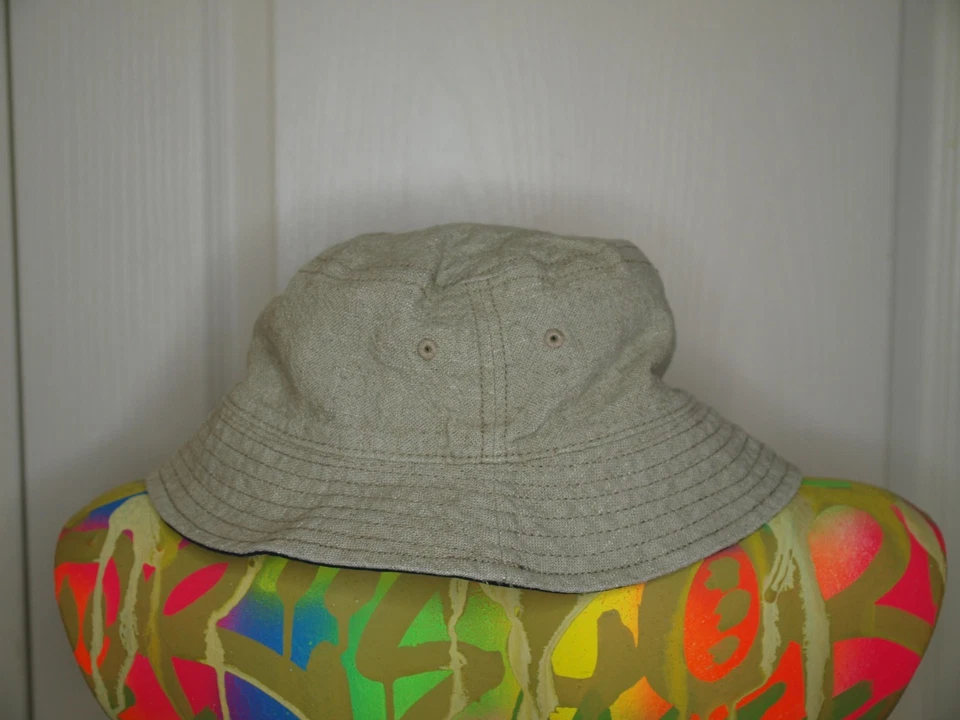 BOB  VINTAGE REVERSIBLE TIMBERLAND COTON BLEU FONCE OU BEIGE SIZE L - Photo 2/4