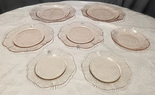 VTG. MacBeth-Evans "American Sweetheart" pink depression glass - Lot Of 7 Plates
