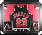 Michael Jordan Signed Bulls Black Jersey UDA COA Autographed 97–98 Framed NBA