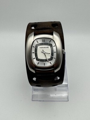 Vestal Super-Fi Analog Men s Wrist Watch Analog Quartz Brown Leather Cuff Strap