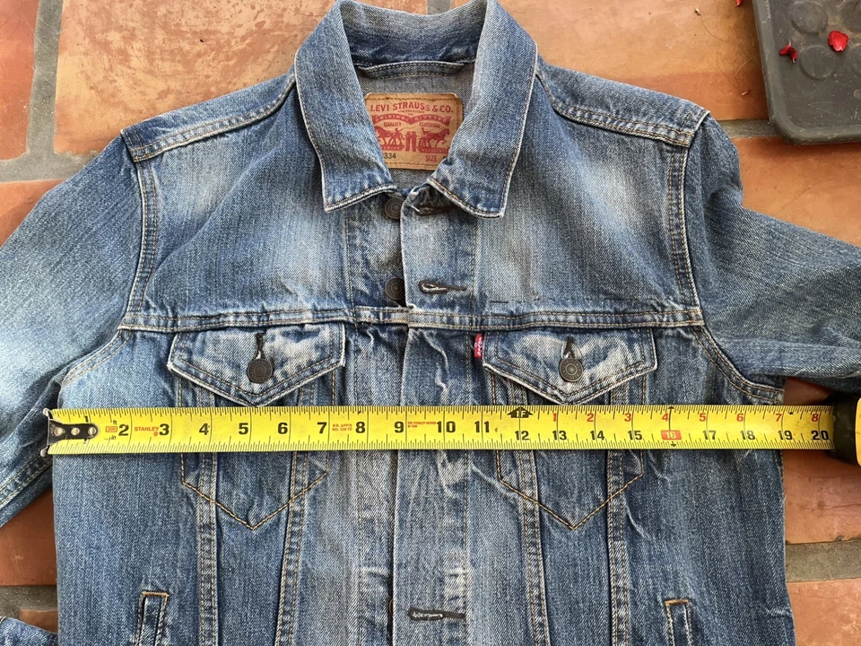 Chaqueta vaquera Levi Strauss & Co para hombre talla pequeña Denim Trucker manta personalizada espalda Foto 4 de 4