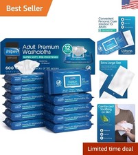 Hypoallergenic Aloe Vera Adult Wet Wipes, 600 Count - Gentle Cleansing Solution