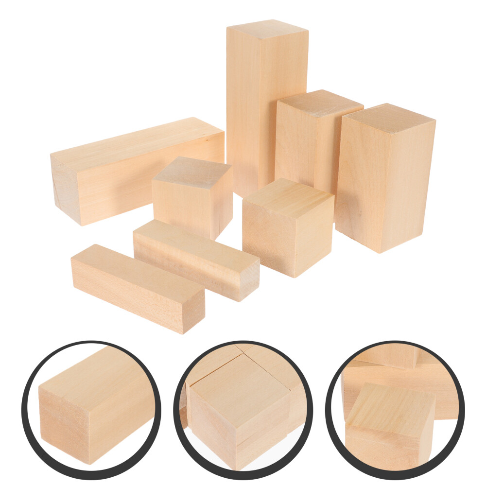 8 Pcs Wood Block Carving Tools Woodcarving Sculpting Blocks Blank eBay
