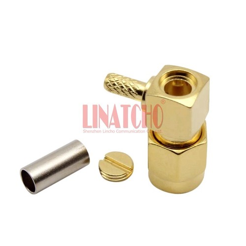 10 PIEZAS LMR100 RG316 RG174 50-1.5 Cable 90 Crimpado SMA Macho Conector de Ángulo Recto - Imagen 3 de 10