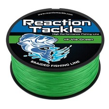 Reaction Tackle Braided Fishing Line / Braid - Hi Vis Green 4 and 8 Strand