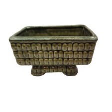 Studio Pottery Hand-Thrown Planter / Jardinière with Green Drip Glaze — listing 5