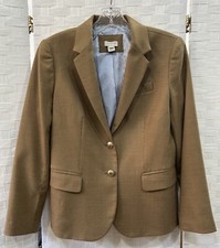 J. Crew Schoolboy Blazer Camel Brown Wool Gold Button Womens Size 4