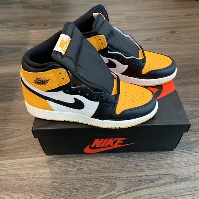 Nike Air Jordan 1 Retro High OG GS Taxi Black Sail Yellow 6.5Y/8W NEW W/Box