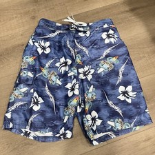 Vintage Gecko Dragon Floral Surf Board Hawaii Shorts AllOver Print Men 32 Waist