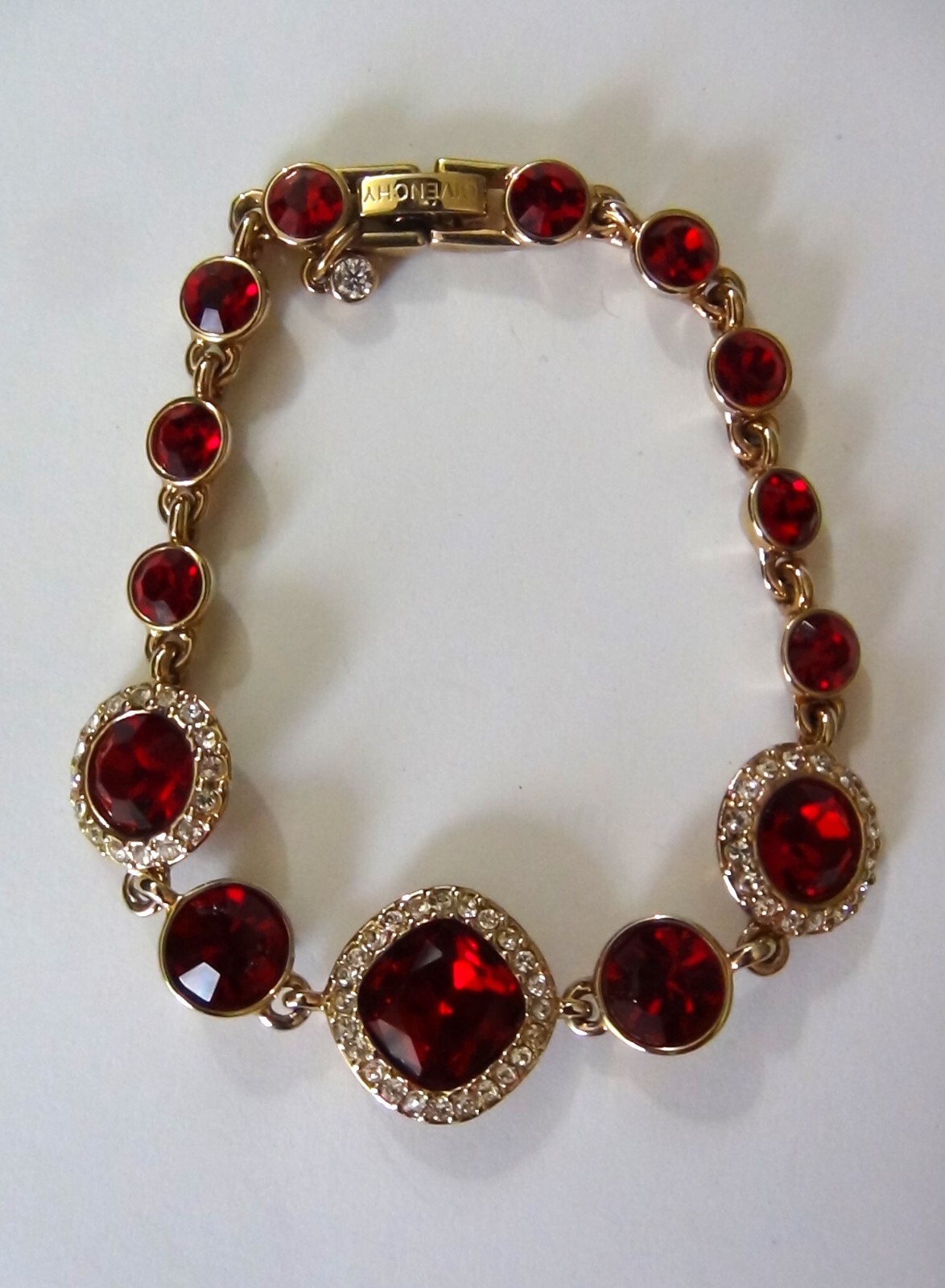 Givenchy Bracelet Ruby Red And Clear Crystals Pav… - image 13