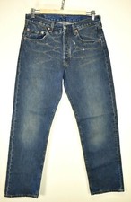 LEVI 501s JEANS LOOK GRUBBY ÉDITION SPÉCIALE LOT 501 BLEU FONCÉ taille 32" x 32"