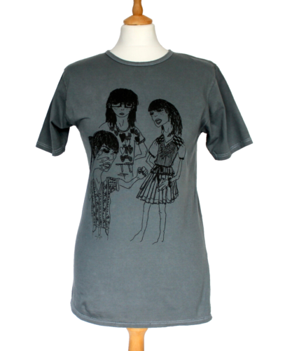 EMELIE CARIEZ Paris T-Shirt with Three Girls Drawing  Size SMALL - Picture 1 of 10