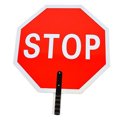 RK 18'' Aluminum Grade Stop/Slow Paddle Sign Aluminum, 6'' Polygrip Handle
