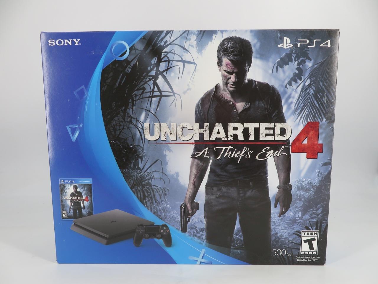 Gå i stykker veltalende Højttaler Sony PlayStation 4 Slim 500GB Console with Uncharted 4 Video Game - Black  for sale online | eBay