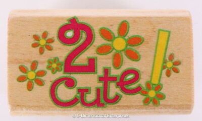 It's So Me! 2 CUTE Flowers Wooden Rubber Stamp