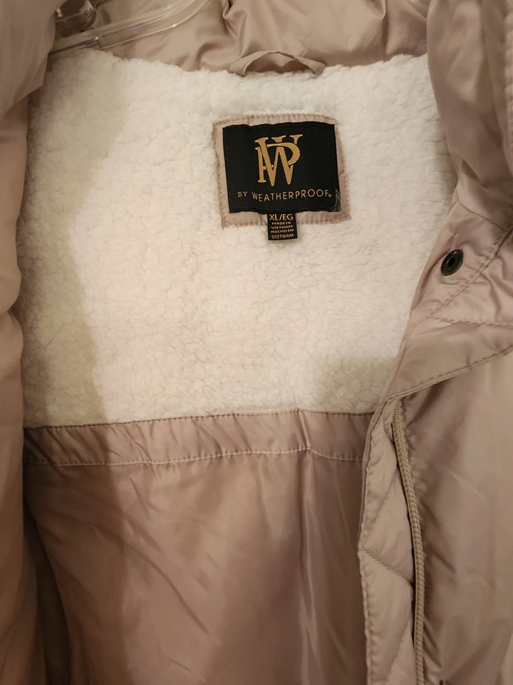 Weatherproof WP Beige Puffer Vest Women's Size XL Quilted Lined & Has Pockets - Image 4 of 4