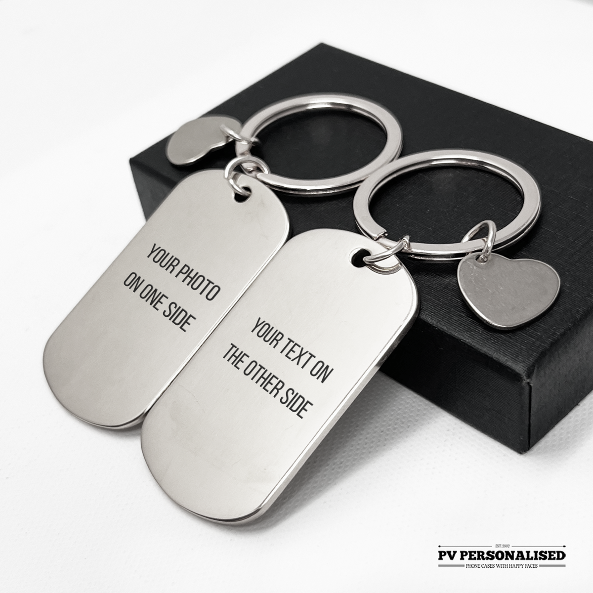 Portachiavi Personalizzato Con Foto, Acciaio Inox, Regalo Per Mamma Papà Compleanno Anniversario, UK