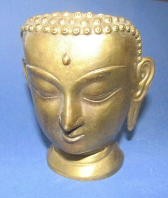 Robert Laffont Editions Bronze Buddha Figure Bust Buddah