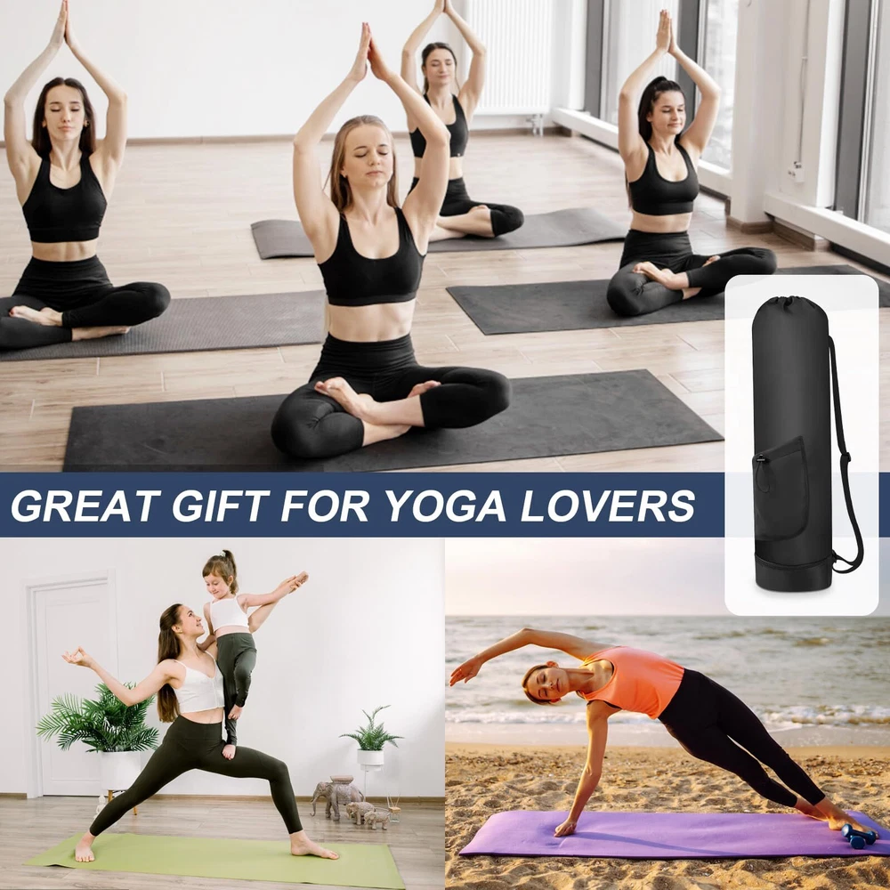 Yoga Mat Bag with Adjustable Strap Full Zip Carrier and Water Bottle Holder  
