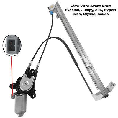Mécanisme De Lève-vitre Avant Droit Pour Peugeot 806, Citroën Evasion, Fiat Ulysse, Etc.