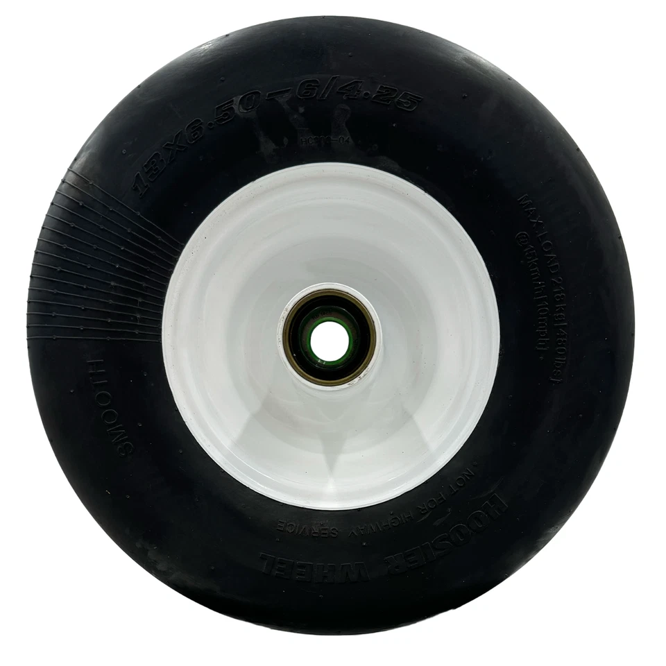 13x6.50-6 Smooth White Lawn Mower Wheel Assembly - Image 4 of 4