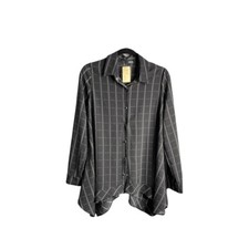 Ariella made in the USA women size M asymmetrical button down career blouse.