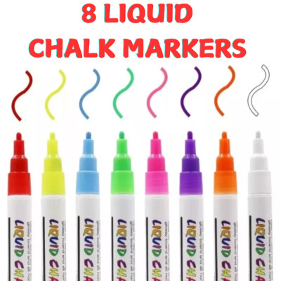8x große Kreidefarbe Marker Stifte Permanent Standard Marker Stift Farben 8er Set