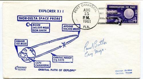 1961 Explorer XII Thor-Delta Space Probe Orbital Path Port Canaveral NASA SIGNED - Bild 1 von 1