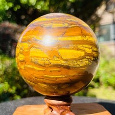 1.98LB Natural Tiger's eye stone quartz Sphere crystal ball rock Healing