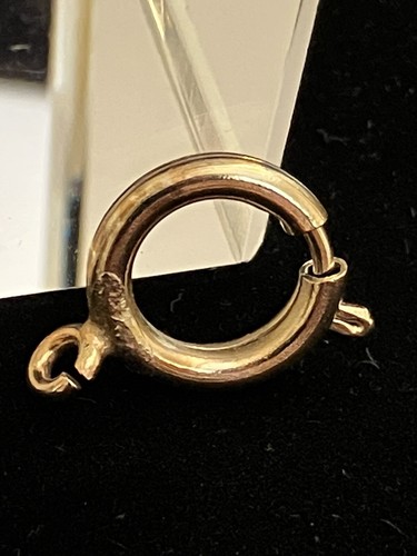 VINTAGE OVERSIZE 12 MM SPRING RING/C CLASP GOLD COLORED FOR POCKET WATCH CHAINS