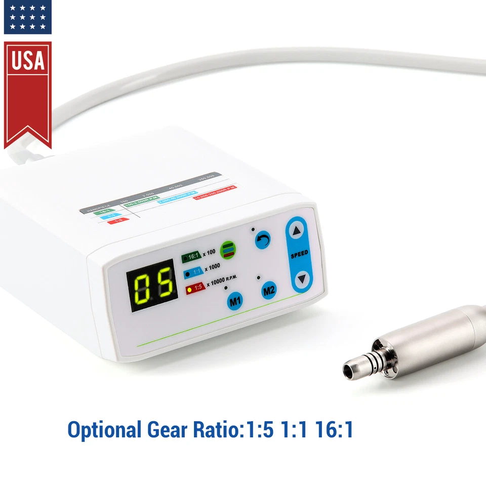 AZDENT Dental LED Brushless Electric Micro Motor /LED 1:5 1:1 1:4.2 Handpiece - Image 2 of 4