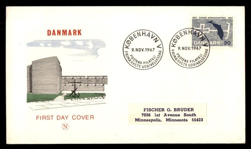 Mayfairstamps Denmark FDC 1967 Anchor Dolphin Dansk Somandskirke First Day Cover