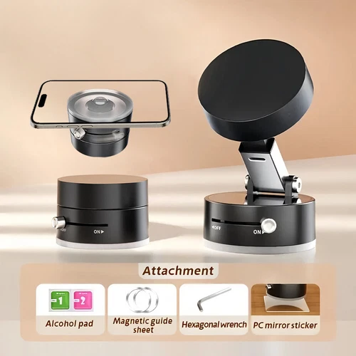 360 Vacuum Strong Magnetic Phone Holder Suction Cup Car Stand Foldable Car Mount - Bild 3 von 27