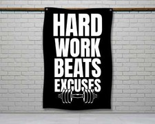 Motivational Gym Flag - Home Gym Wall Art Decor