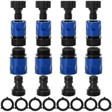 Bates- Garden Hose Quick Connectors 4 Set 3/4 Inch Male and Female Plastic Ho...