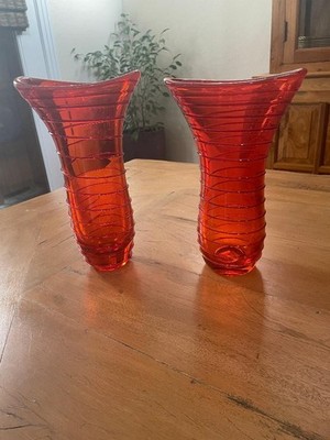 Waterford Evolution Art Glass Vases - Set of 2 - Handcrafted, Vibrant Colors