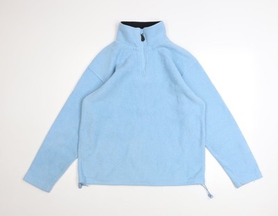 Internacionale Herren Pullover Sweatshirt blau Fleece 1/4 Zip M