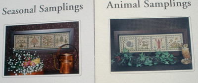 Lot of 2 Hillside Samplings HS 67 Animal Samplings HS-57 Seasonal cross stitch