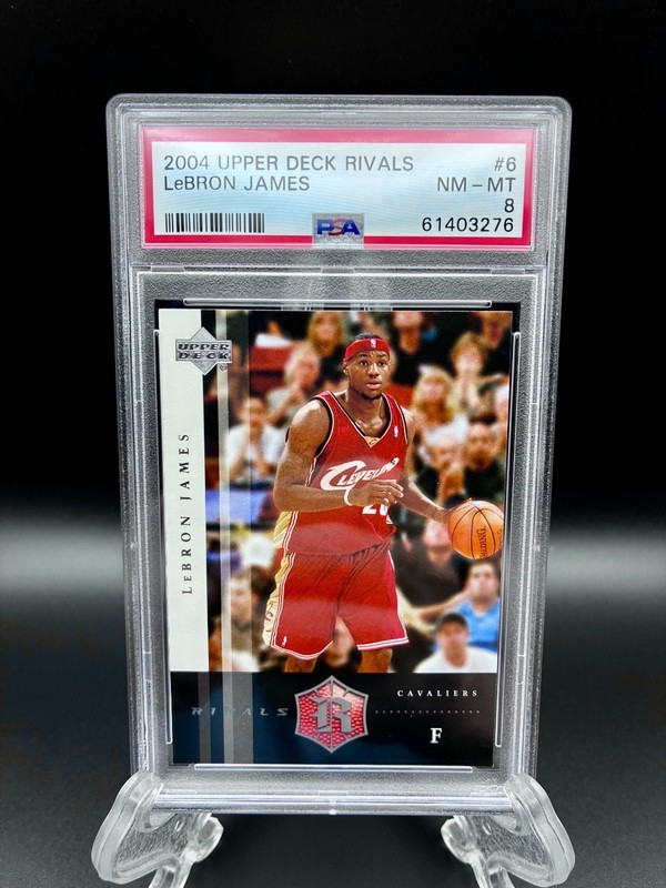 🏀2004 UPPER DECK RIVALS #6 LeBRON JAMES PSA 8 NM Cavaliers Lakers HOF NM-MT