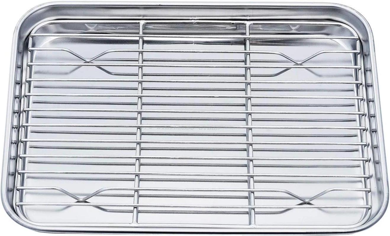 Toaster Oven Pan Tray with Cooling Rack, Stainless Steel Toaster Ovenware Pan, C
Opens in a new wind