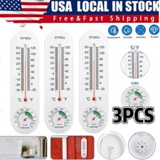 3PCS Wall Thermometer Indoor Outdoor Yard Garden Greenhouse Home Humidity Meter~