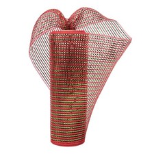 Red and Green Deco Mesh 10 inch Roll Red/Lime Green Christmas Color Metallic ...